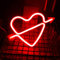 Uonlytech LED Cupid Bow Leuchtreklame LED Herz Neon Nachtlicht für Kinder Liebhaber für Schlafzimmer Wohnzimmer Wand Valentine Party (Rot)