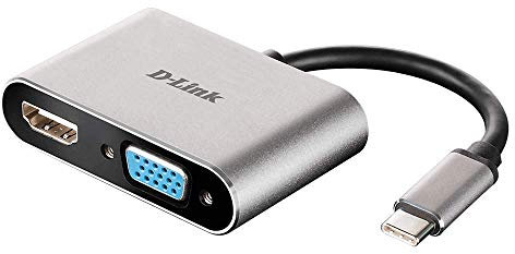 D-Link USB C to HDMI & VGA Adapter Cable, USB Type C 3.0 Thunderbolt 3 HDMI 4K VGA 1080P Display Mirroring Plug n Play Compact Design (DUB-V210-US)