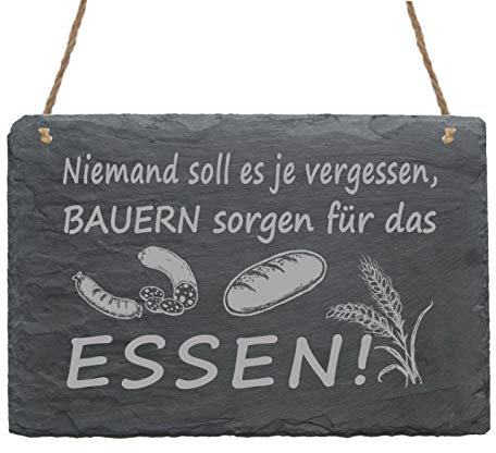 Schild Spruch Bauern sorgen für das Essen - Deko Küche Bauernregel