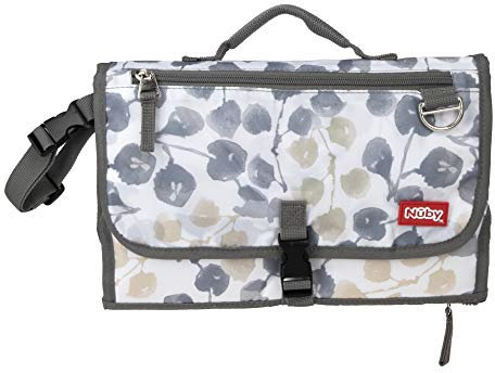 Nuby Portable Baby Changing Pad Station, Quick Wipe Clean Changing Mat with Built-in Pillow, Floral Print