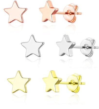 Philip Jones Set of Three Star Stud Earrings