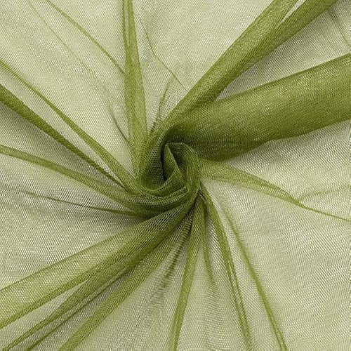 STOFFKONTOR Braut Tüll Stoff Soft Touch - Meterware, Farbe Moos-Grün - zum Nähen von Bekleidung, Schleier, Dekoartikeln UVM.