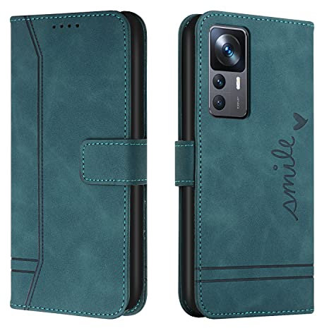 Trugox Handyhülle für Xiaomi Mi 12T 5G / Xiaomi 12T Pro 5G Hülle Klappbar Klapphülle mit Kartenfach Handytasche Handy Schutzhülle Tasche Leder Wallet Flip Case Slim Book Cover - Teal Green