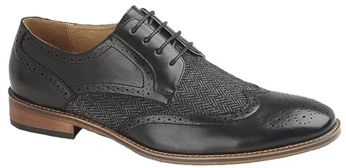 Daniel Mens Lace Up Brogue Gibson Shoe Black