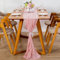 YUNSHANGHE Modern Chiffon Tischläufer, 70x300 cm Abwaschbar Tischdecke, Hochzeit Dekoratives Tischband aus Stoff, Table Runner, Tischdekoration für Hochzeit Geburtstage Kommunion (Fleischrosa)