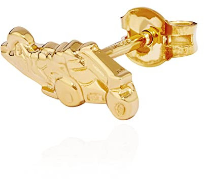 NKlaus Einzel Ohrstecker Rennwagen 333 Gelb Gold Ohrring 11,6x5mm Autorennen glänzend 13699