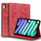 Gexmil Genuine Leather Case for iPad Mini 7 (A17 Pro) 2024 / iPad Mini 6 Generation 2021 8.3 Inch,Adjustable Stand,Smart Cowhide Cover Shockproof,Anti-Fingerprint Anti Slip,Oil Wax Red