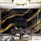 GIVLWF Papier Peint Panoramique de Texture Marbre Or Noir, 3D Moderne Imprimé Poster Murale Intissé - pour Chambre Salon Décoration Murale - 300 x 210 cm