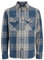 JACK & JONES Jprccroy Spring Check Overshirt L/S Sn Chemise, Denim foncé/Carreaux : Coupe Confortable, L Homme