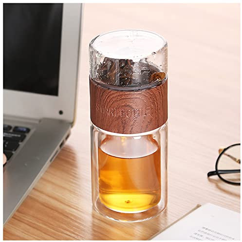 FnnEmg Taza Personalizada Botella de Agua de Vidrio Botella de Vidrio de Doble Pared Botella de té Separación de Agua Tazas Copa de Bebida Creativa Taza De Porcelana (Color : 200 ML, Size : A)