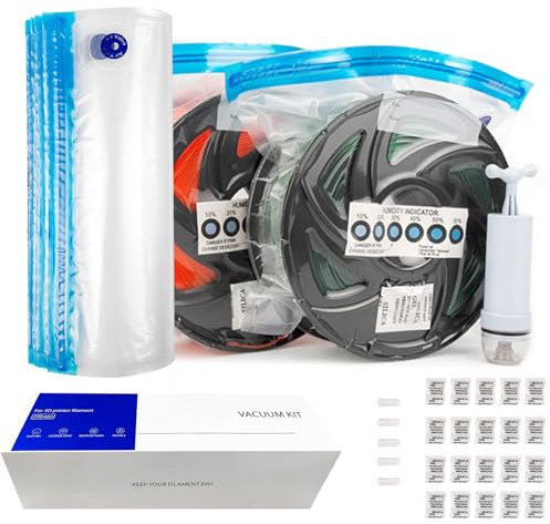 YOOPAI 20pcs Filament Storage Bags Kit, 30*34cm (11.81*13.38 in), 1.75/2.85mm, 1.25lbs, Plastic, Blue, Vacuum, Dry, Dustproof, Humidity Indicator, Desiccant, 3D Printer Filament Storage
