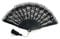 Caprilite Gatsby Black Lace with Tassels Fan Chinese Folding Hand Held Dancing Prom Halloween Party Fans Gift UK