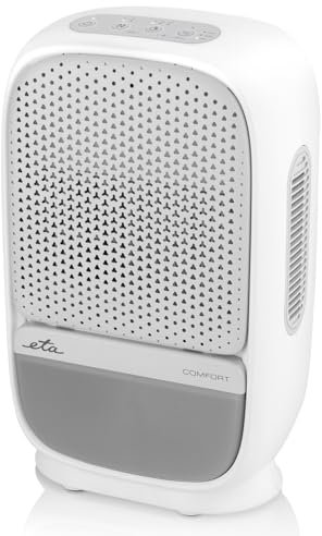 ETA Luftentfeuchter I Comfort I Räume bis zu 25m² I Ionisationsfunktion I UV-Desinfektion I 1,2l Kondensatbehälter I Timer I Licht- und Tonsignalisierung
