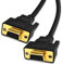 XANHAM 49 Feet(15 Meter) DB9 Straight Through 9 Pin RS232 Serial Cable Double Shielded, Metal Braided&AL-foil, Female to Female, Black, SC902S13FF