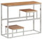 vidaXL Konsolentisch, Konsole Beistelltisch mit Ablagen, Wandtisch für Wohnzimmer Flur, Flurtisch Tisch, Modern, Silbern Edelstahl Massivholz Akazie