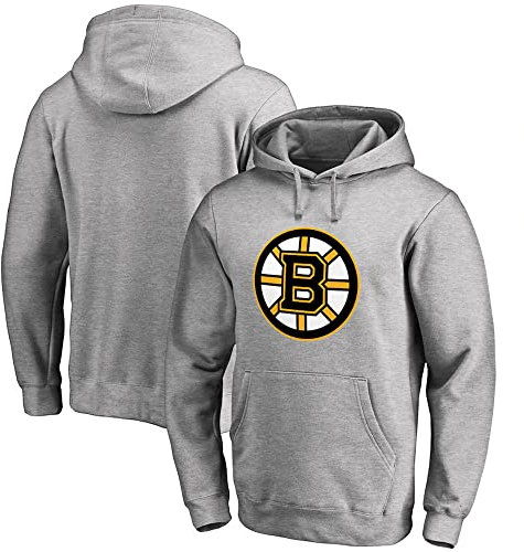 PiWine Kapuze Kleidung Unisex Langarm Hockey Kleidung Pullover Männer NHL Casual Bruins Grau Eishockey Hoodies Sport Langarm,XL