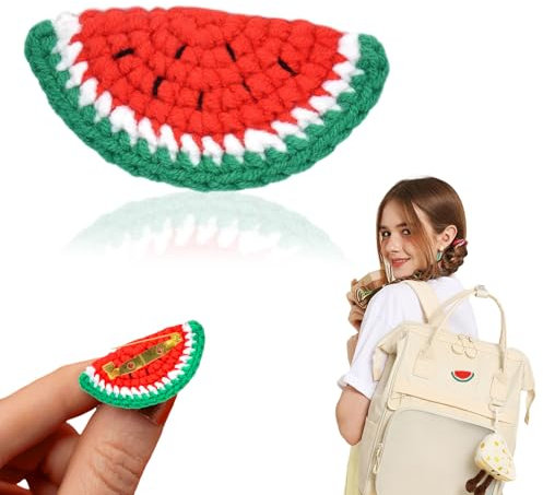 Hebterrka 1 broche pastèque, accessoire pastèque, pastèque, broche en tricot pour professeur de fruits