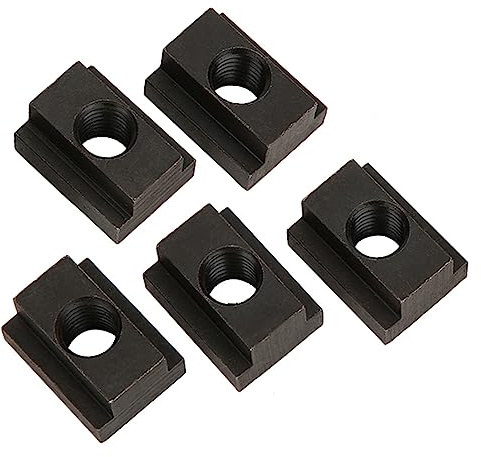 TICFOX T-Nutmuttern,5 Teile Nutensteine M12 T-Nut Mutter Gewinde,Kohlenstoffstahl Schwarz Oxid Finish für Maschinen Werkzeugtische