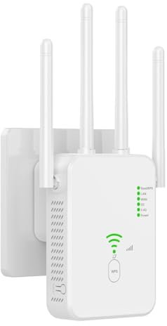 POFET WiFi Extender, WiFi Repeater, WiFi Amplifier, 5GHz and 2.4GHz Home Dual Band WiFi Booster,Internet Booster with Ethernet Port, Quick Setup, Home Wireless Signal Booster