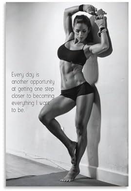 Schwarz-Weiß-Poster, Fitness-Modell, Fitness-Poster, Wandkunst, Poster, Drucke, Heimdekoration, Bild, Leinwand, Malerei, Poster, 50 x 75 cm