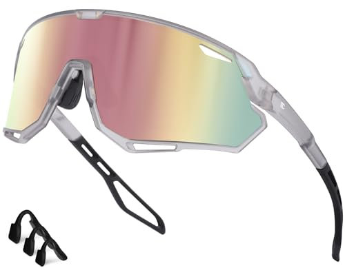 Bircenpro Sportbrille-Sonnenbrille für Herren Damen – UV Protection Fahrradbrille Radbrille für Laufen, MTB, Golf, Rennrad und Radfahren