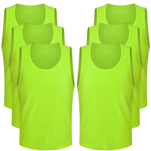 heavenlife 6 Stück Fußball Trainingsweste, Basketball Trainingsleibchen, Fußball Leibchen für Erwachsene, Sports Mesh Bibs, Sport Trikot Leibche, Leibchen Mesh Weste für Herren Damen, XL
