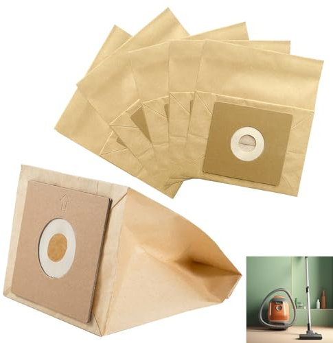 5Pcs Vacuum Cleaner Dust Bags for Bush VCB35B15C1J7W-70, Argos VC-401, VYTRONIX RBC02, 5-Layer High-Efficiency Paper Bags, Compatible with BC-402, BC-501, PNTS 1250, Henry Models(10x11cm)