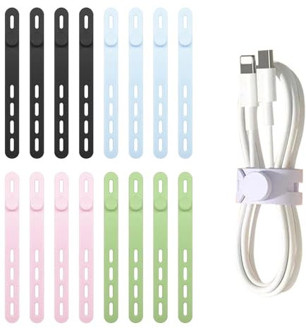 16Pcs Silicone Cable Ties