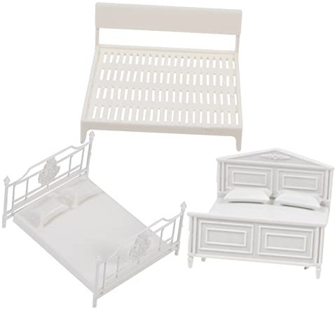 SKISUNO Miniatur Bett Spielzeug Für Junge Mädchen Puppenmöbel Dekorative Minimöbel Tisch Spielzeug DIY Puppenbett Haus Dekoration Kinderspielzeug