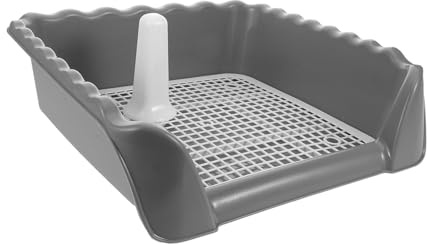 VICASKY Plateau Pot Toilette pour Chien Medium avec Colonne Induction Bac à Litière Maille Anti-Pipi Entrée Apprentissage Propreté Usage Intérieur Et Balcon