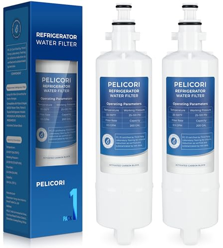 PeliCori 847201 Water Filter Replacement, 2 Pack | Compatible with Fisher & Paykel 847201, RF523GDUX1, RF523MLDUX1, RF523MRDUX1