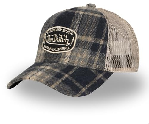 Von Dutch Cap Herren und Damen, Trucker CAR, Blau 07 | Unisex, Erwachsene 55,5-60cm, Flanell, Verschluss Snapback, Steifes Mesh, Gebogener Schirm, Vintage