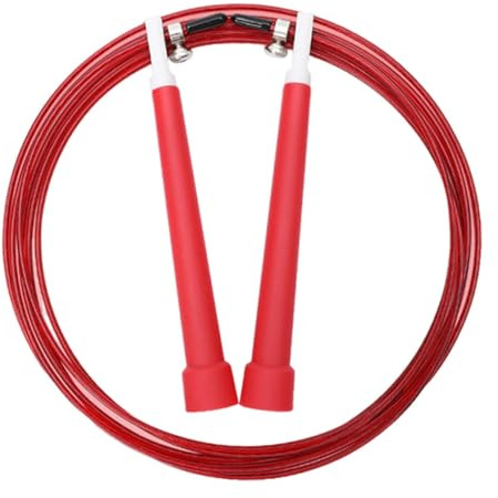 Folpus Cuerda de Saltar de Velocidad, Ajustable, cómoda, Duradera, de Alambre de Acero, Profesional para Entrenamiento de Boxeo, Rojo
