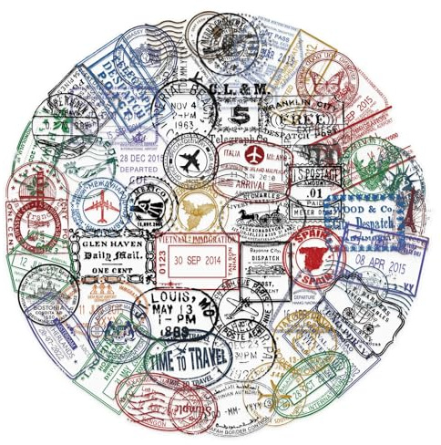 60 Stück Vintage Briefmarken Sticker Wasserdichte Reise Aufkleber Sammlung mit Weltweit Designs für Reisekoffer Laptop Tagebuch Scrapbooking Wasserflasche Dekoration Einzigartige Geschenkidee