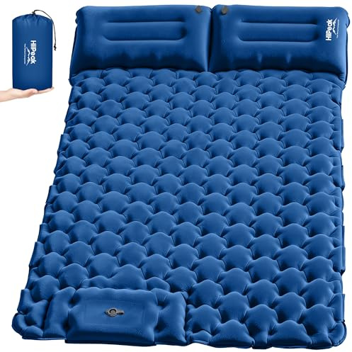 HiiPeak Isomatte Ultraleicht hoch Camping matratze mit integrierten kopfkissen Outdoor luftmatratze schlafmatte kleines packmass mit Fußpumpe luftzellenmatte aufblasbar