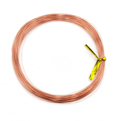 32.8 ft (10m) 30G Solid Bare Copper Wire – 99.9% Pure 0.2mm Bendable Beading Wire for Jewellery Making, Crafts & Floral – Soft, Tarnish-Resistant Wire for Wrapping and Sculpting