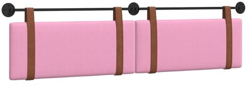vidaXL Hängendes Kopfteil Rosa Antikes PU, Schlafzimmer Deko, modernes Wandkopfteil, rechteckiges Design, minimalistischer Stil, Schaumstoff Polsterung