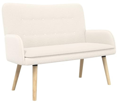 vidaXL 2-Sitzer Sofa Creme 115 x 61 x 87 cm Bouclé