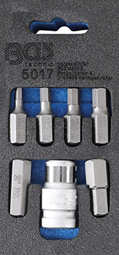 BGS 5017 | Jeu d’embouts pour tournevis | 10 mm (3/8) / six pans intérieurs | 7 pièces