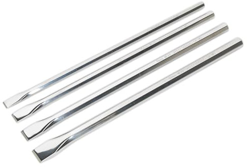 Sealey AK9148 4 Piece Extra-Long Chisel Set, Silver