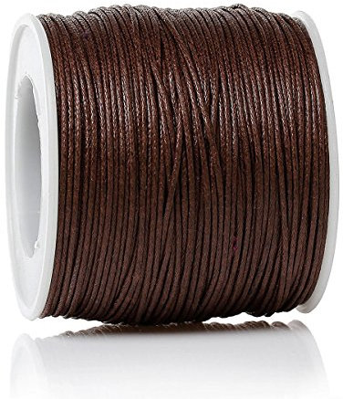 SiAura Material 1 Rolle Schnur Wachsschnur Dicke 0,5mm, 90m, Braun
