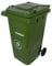Marko 240L Wheelie Bin Household Council Rubbish Recycling Green/Grey Outdoor Waste (Green)