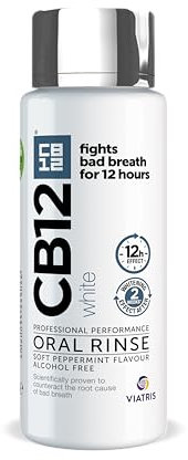 CB12 Whitening Mouthwash, 250 ml - Alkoholfrei, Pfefferminz, Zahnaufhellend, Mundspülung