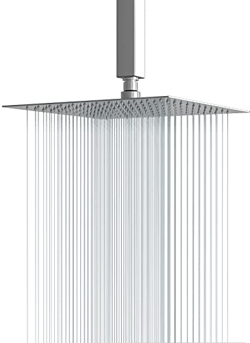 Lordear Regenduschköpfe Hochdruck, Regenduschkopf für Badezimmer, feste Halterung, 40,6 cm großer quadratischer Duschkopf mit hohem Durchfluss (Chrom)