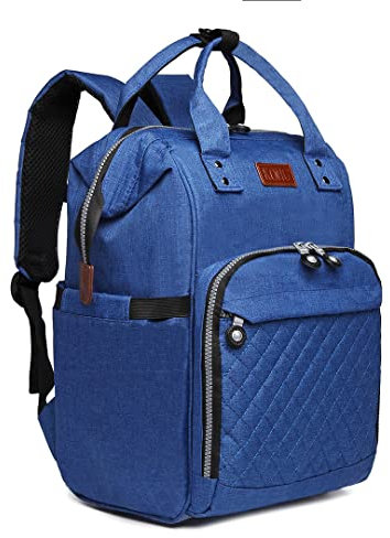 KONO Baby Wickeltasche Wickelrucksack Multifunktions Reise Rucksack mit großer Kapazität und 2 Kinderwagengurten (Blau), E6705 BE, M