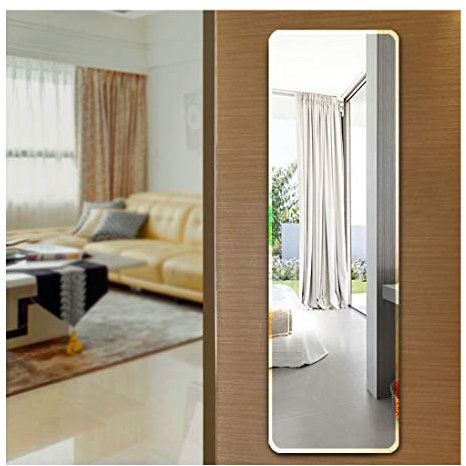 Ecentaur Espejo de Pared Biselado para Colgar Puertas, Panel de Vidrio Rectangular de Longitud Completa sin Marco para Dormitorio, baño, Sala de Estar, decoración de Pared