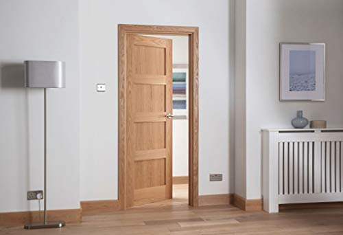 Cheshire Mouldings Cheshire 4 Panel Shaker Oak Door 1981 x 762mm Interior Hardwood SH762