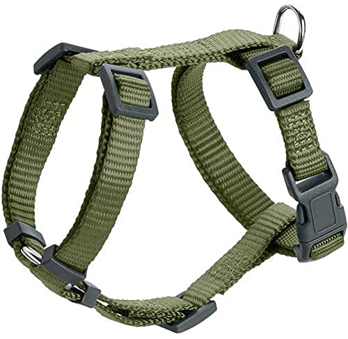 HUNTER London Vario Rapid Hundegeschirr | Nylon, 4-Fach verstellbares Y-Geschirr für kleine & mittlere Hunde, Farbe: Olivgrün, Größe: XXS/2