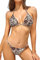 SHEKINI Maillots de Bain 2 Pièces pour Femme Bikini Rembourré Classique Réglable Halter Triangle Top de Bikini de Plage avec Taille Basse Brésilien String Bas de Bikini (Imprimé Léopard Métallisé,L)