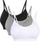 Vertvie Womens Strech Duenn Ohne Buegel Push up Yoga Sports BH Bra Top Set Fuer Fitnesstraining Polsterung 2er/3er Pack(Größe L/Etiketten XL,Schwarz+Weiß+Hellgrau)